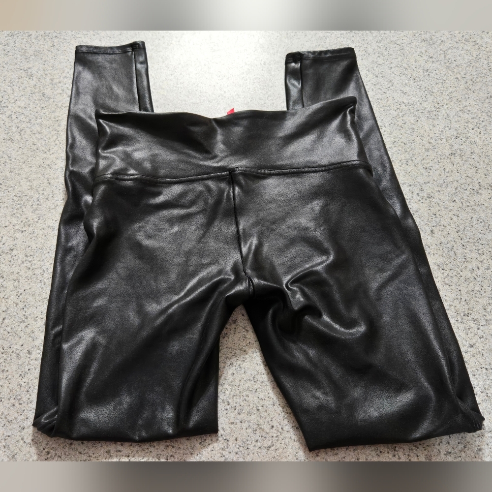 SPANX Black Faux Leather Leggings